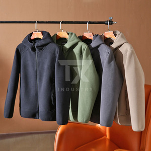 Vestes polaires pour hommes en sherpa doux d'hiver, zippées, amples, décontractées, style streetwear, avec logo personnalisé, en vente - Product Image 5