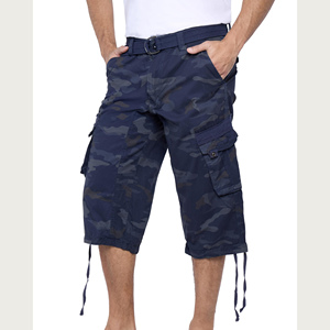 Pantalon Capri Homme en Tissu Peigné de Haute Qualité, Teint Uni, Léger, Taille Mi-Haute Élastique, Multi-Poches, Vente en Gros - Product Image 3