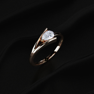 Anillo de Diamante Cultivado en Laboratorio con Corte Pera, Certificado IGI, Color D E F, Oro Amarillo, Oro Blanco, Oro Rosa, Plata de Ley, Anillo de Compromiso - Product Image 4