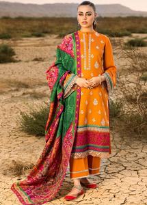 Última colección, 3 piezas, trajes de mujer de lino estampados bordados, ropa Punjabi de diseñador de viscosa para fiestas inspiradas en Pakistán - Product Image 3