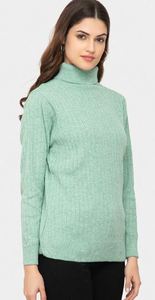 Pull à col roulé en mélange de laine de qualité supérieure, décontracté, automne-hiver, col haut, doux, pull à col montant - Product Image 5
