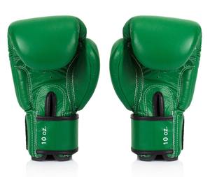 ถุงมือชกมวย Fairtex หนังแท้คุณภาพพรีเมียม 100% สีเขียว แบบติดเวลโคร สำหรับฝึกซ้อมมวย ขายดี - Product Image 3