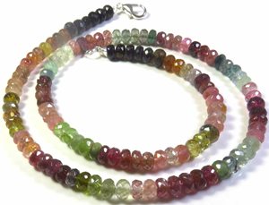 Collar de Turmalina Natural de Primera Calidad, Piedras Preciosas Facetadas de 6-6.5mm, Perforadas al Centro, 17 Pulgadas, de África, por Gems Valley - Product Image 3
