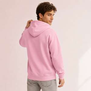 Sweat-shirt à capuche unisexe en tricot tie-dye rose pastel, manches longues, décontracté, doux, chaud, coupe ample, poche kangourou, hiver - Product Image 3