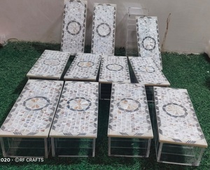 Contenedor de tapa con Incrustaciones de nácar de alta calidad, regalo único de Ramadán para decoración del hogar, caja de almacenamiento de postres con tapa, manualidades RF - Product Image 5