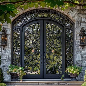 Portes d'entrée en fer forgé haut de gamme à perspective architecturale, portails métalliques personnalisés résistants à l'eau, Khang Hung Phat Traditionnel 3D - Product Image 2
