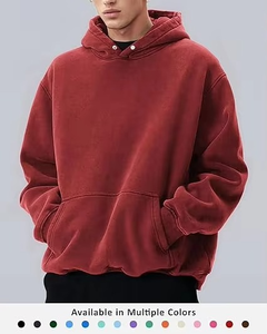 Sudadera con Capucha para Hombre, Corte Holgado, Color Sólido, Informal, Tejida, Manga Larga, con Bolsillos, para Otoño - Product Image 1