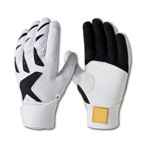Pink <b>White</b> Full Finger Baseball Batting Gloves with Hook And Loop Closure Non Slip Design Unisex All Seasons - Product Image 4