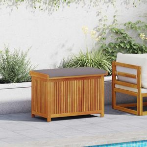 Solid Wood Acacia Outdoor <b>Cushion</b> Box 35.4\"x19.7\"x23.8\" Durable <b>Storage</b> Solution - Product Image 3