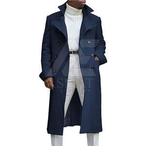 Manteau long en laine sophistiqué pour homme, chaud et luxueux, style gentleman, en vente - Product Image 2