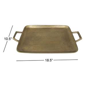 Cast Aluminium Geometric Tray Modern Decorative Platter for Serving and Tabletop Arrangement Home Dining Accent - Product Image 5