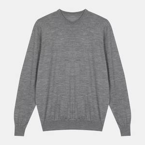 Suéter de Cuello Redondo para Hombre, 100% Algodón Melange, Antiarrugas, Logotipo Frontal, Otoño Invierno, Personalizado OEM, Venta al Por Mayor, Alta Calidad, Nuevo - Product Image 1