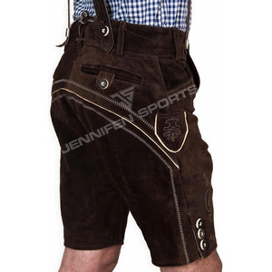 กางเกงหนังวัวแท้สำหรับผู้ชาย แบบ Lederhosen สำหรับเทศกาลอ็อกโทเบอร์เฟสต์ สไตล์บาวาเรียน เยอรมัน พร้อมสายเอี๊ยมเข้าชุด ผลิตในปากีสถาน ปี 2026 - Product Image 6