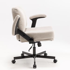 Sedia da Ufficio Criss Cross con Braccioli Ribaltabili, Tessuto Confortevole, Seduta Larga Regolabile e Cuscino Spesso, Ruote Incluse - Product Image 2