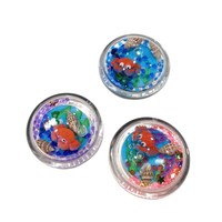 Aimant de réfrigérateur rond en acrylique avec liquide et animaux mignons flottants - Cadeau promotionnel durable