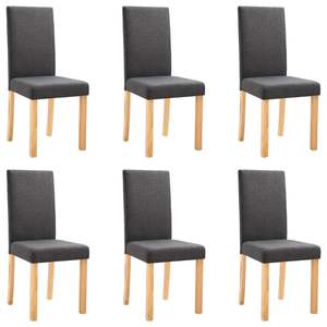 ชุดเก้าอี้รับประทานอาหารผ้าสีเทาเข้ม 6 ตัว ดีไซน์ตามหลักสรีรศาสตร์มาตรฐาน - Product Image 2