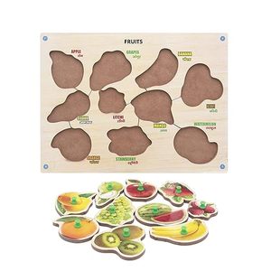 Rompecabezas de Madera de Frutas Coloridas para el Desarrollo Educativo Temprano Preescolar NMII Learning (Multicolor) - Product Image 3