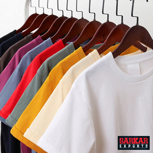 Chemises épaisses pour hommes, col rond, manches courtes, coupe oversize, 100% coton, imprimées avec logo personnalisé, vente en gros - Product Image 1