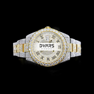 Reloj de Lujo con Incrustaciones de Moissanita para Hombre – Reloj Hip Hop de Acero Inoxidable con Diamantes Completos – Reloj Personalizado con Moissanita VVS - Product Image 1