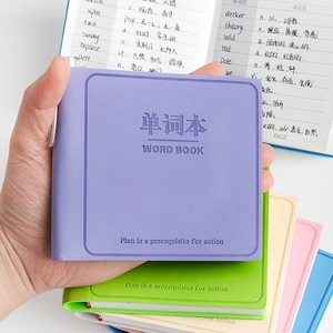 Vocabulary Book Word Notebook Mini Pocket Notebook Square 10x10 cm with <b>Pen</b> holder - Product Image 1