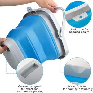 Secchio Pieghevole in Silicone da 5L (1,3 Galloni) per Pulizie Domestiche, Secchio per Ghiaccio Portatile per Uso in Bagno - Product Image 2
