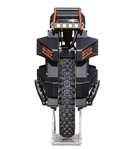 MEJOR OFERTA 2026: Motocicleta Eléctrica Todoterreno con Vista Frontal Negra, Detalles Naranjas y Luces LED - Product Image 1