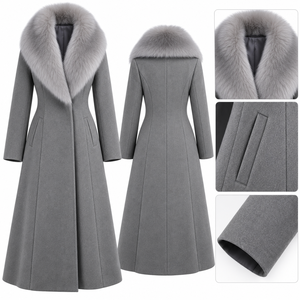 Manteau en fourrure de luxe pour femmes, manteau long en fourrure d'hiver, veste en fausse fourrure tendance, manteau en fourrure pelucheuse, vêtements d'extérieur élégants pour femmes, vêtements d'extérieur pour temps froid - Product Image 1