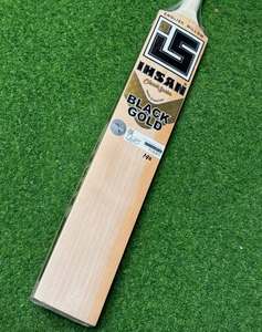 Bate de Críquet Ihsan Sports Edición Oro Negro, Serie Clásica, de Madera de Sauce Inglés, Duradero y Ligero, con Funda Protectora y Lámina Antideslizante para Mayor Agarre - Product Image 1