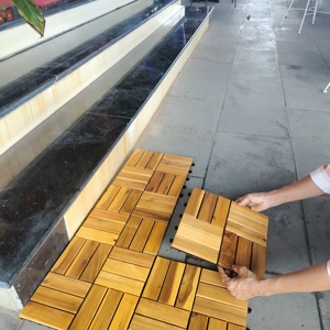 กระเบื้องพื้นไม้กระถินณรงค์แบบประกบขนาด 12 x 12 นิ้ว สำหรับปูพื้นภายในบ้าน สไตล์ยุโรป เหมาะสำหรับลานบ้าน สวน และพื้นที่กลางแจ้ง พร้อมบริการจัดส่งฟรี - Product Image 6