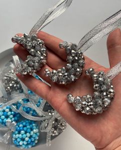 Handmade Beaded Star Ornament Christmas Hanging Decoration <b>Crystal</b> Star <b>Tree</b> Decor - Product Image 3