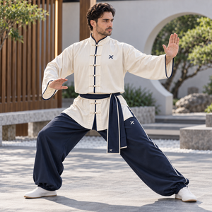 Vêtements et uniformes de Tai Chi pour hommes |   Ivoire Noir Bleu Vert Violet |   Fabricant |   Vêtements de sport et d'arts martiaux |   Kimono de Jiu-Jitsu Brésilien | - Product Image 6