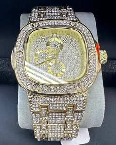 High Quality Unisex Presidential Square Face Gold Color Mechanical <b>Watch</b> Diamond Hip Hop Style 41mm Dial Diameter Luxury for <b>Men</b> - Product Image 1