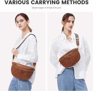 Sac banane double en cuir PU fait main toutes saisons, pour hommes et femmes, accessoire de mode, durable et léger - Product Image 4