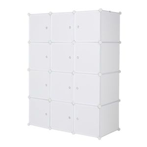 Libreria Organizzatore Contemporanea in Legno a 6 Cubi, Scaffale Aperto 3-2-1 Cubi in Bianco, Stili Moderni e Antichi - Product Image 3