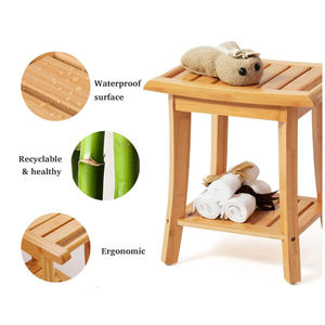 Taburete de baño de bambú - Product Image 3