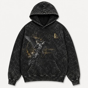 Men's Red <b>Tie</b> <b>Dye</b> Hooded <b>Sweatshirt</b> Oversized Cotton French Terry Casual Pocket Design Autumn Wear - Product Image 5