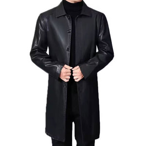 Manteau Trench en Cuir Classique pour Hommes, Léger, Écologique, Design Élégant avec une Fabrication de Qualité et une Texture Douce - Product Image 1