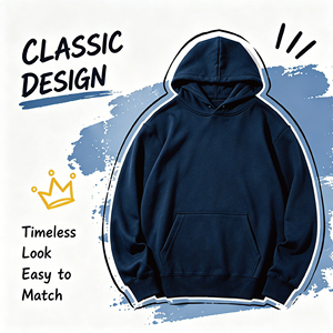 เสื้อฮู้ดดี้ผู้ชายปักลายโลโก้ ผ้าฝ้าย 100% หนัก 300gsm ทรงโอเวอร์ไซส์ สไตล์สตรีทแวร์ วินเทจ ล้างสีแบบแอซิดวอช มีกระเป๋า - Product Image 3