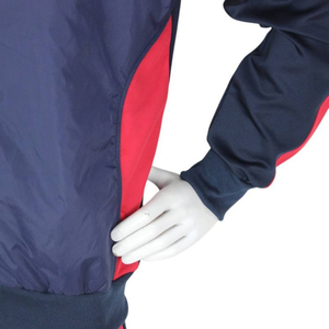 Custom Men Sports Hoodie Wholesale Navy Red Zip Up Jacket Training Warmup <b>Top</b> Team Wear Bulk Supplier OEM Athletic Outerwear - Product Image 5