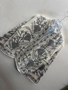 <b>Women</b> White Cotton <b>Embroidered</b> Suzani <b>Jacket</b> With Floral Pattern Full Sleeve Stand Collar Bohemian Autumn Outerwear - Product Image 4