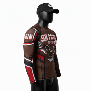 Rashguard MMA unisexe imprimé sur mesure, impression numérique, polyester/spandex, séchage rapide, manches longues, tissu 220g, couleur et logo personnalisés - Product Image 4