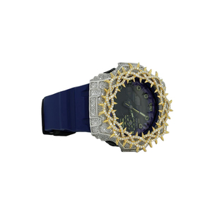 Montre mécanique Moissanite avec boîtier en acier inoxydable, bracelet en caoutchouc, cadran analogique, affichage de la date pour homme, tenue décontractée ou de soirée - Product Image 5