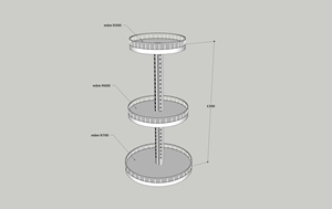 Expositor Promocional Redondo de 3 Niveles de 1.3m de One Tech, Estructura de Hierro con Recubrimiento en Polvo, Resistente a la Oxidación, Duradero para Venta en Supermercados - Product Image 2