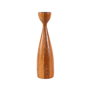 Support de bougie élégant en bois, forme colonne, décoration d'intérieur, porte-bougie conique fait main pour mariage et éclairage de Noël - Product Image 2