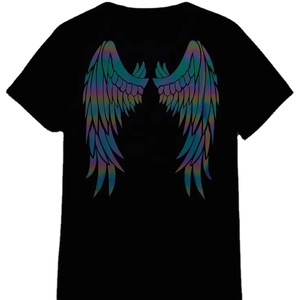 เสื้อยืดผ้าคอตตอนสำหรับผู้ชายขนาดใหญ่พิเศษเสื้อพิมพ์ลายโลโก้ด้วยเลเซอร์สะท้อนแสงสีรุ้งแบบ100% สำหรับฤดูร้อน - Product Image 5