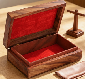 กล่องไม้ลายหยินหยางลดราคา กล่องไม้วอลนัทแท้สำหรับงานฝีมือและตกแต่งเครื่องประดับ ขายส่งงานฝีมือไม้และป้ายติดผนัง - Product Image 4