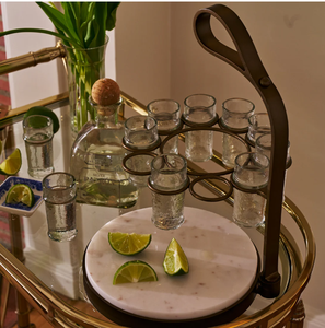 Luxury Shot Glass Holder Set With Marble Base Metal Stand Glass <b>Drinkware</b> Tequila Serving Bar <b>Accessories</b> - Product Image 2