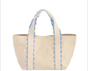 Sac fourre-tout multi-usages à grande capacité pour femmes, en toile, avec fermeture éclair, couleur unie, broderie, mode, hiver/printemps/été/automne - Product Image 4
