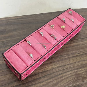 Handcrafted <b>Tooled</b> <b>Leather</b> Ring Display Holder Jewelry Storage Box Stand Luxury Designer Jewelry Organizers for Store & Home Use - Product Image 5