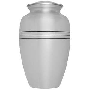 Handcrafted Metal Cremation Urns for Human Ashes Adult <b>Large</b> Funeral Urn Pewter Finish Memorial <b>Keepsake</b> Urn with Heart Design - Product Image 5